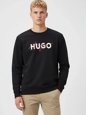Hugo Boss Hugo Men's Black Cotton Logo Sweatshirt